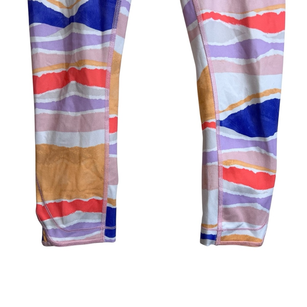 Lululemon True Self Crop Yoga Legging Bleacher Stripe White Iris Flower Size 4 - Picture 7 of 15